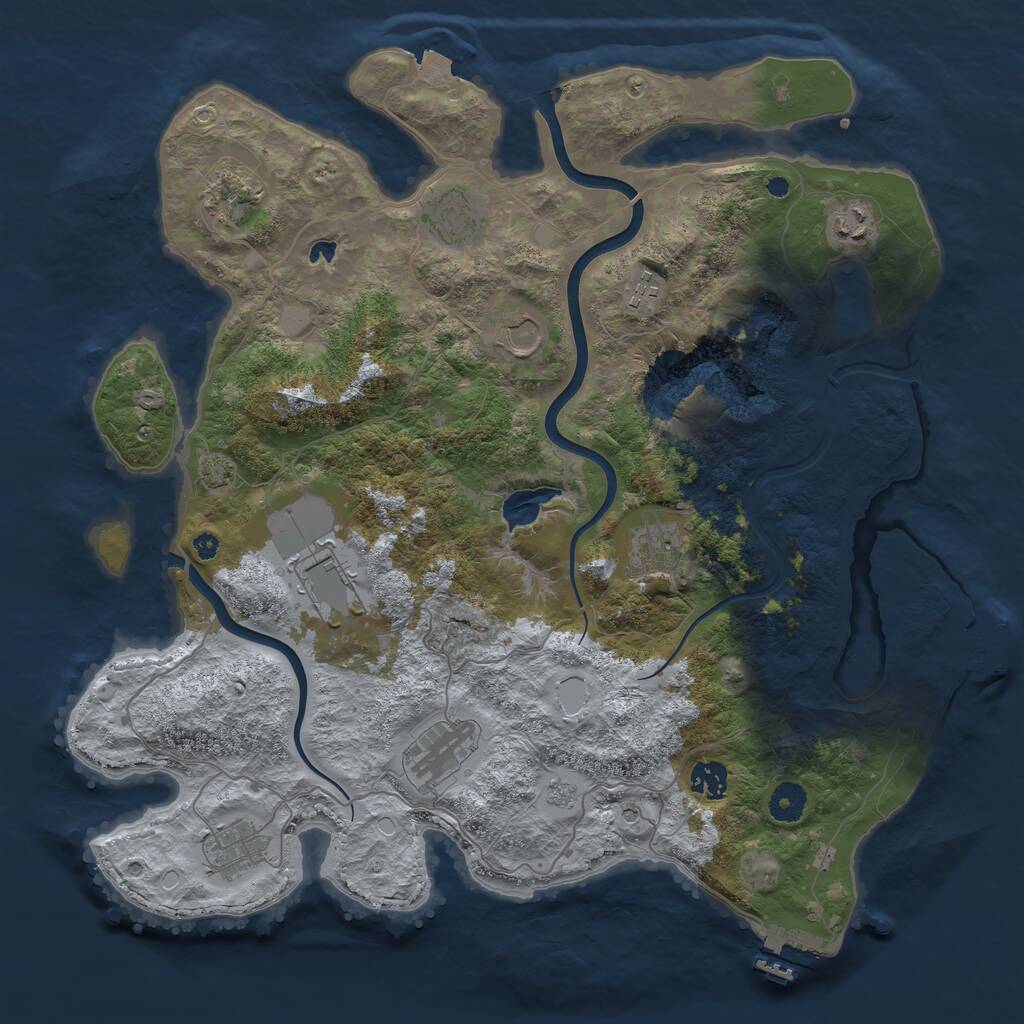 Rust Map: Procedural Map, Size: 4000, Seed: 179405127, 16 Monuments