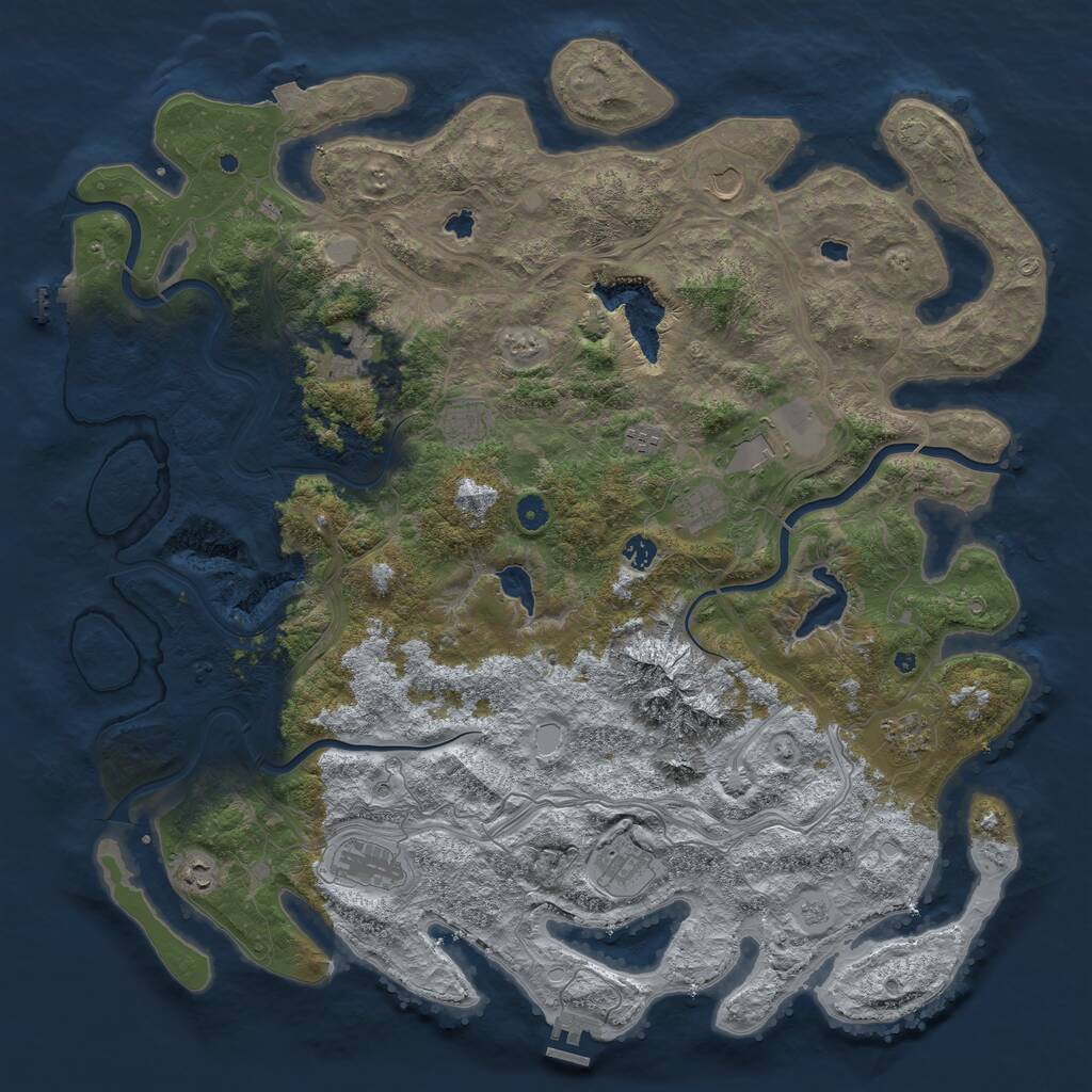 Rust Map: Procedural Map, Size: 5000, Seed: 24837939, 17 Monuments