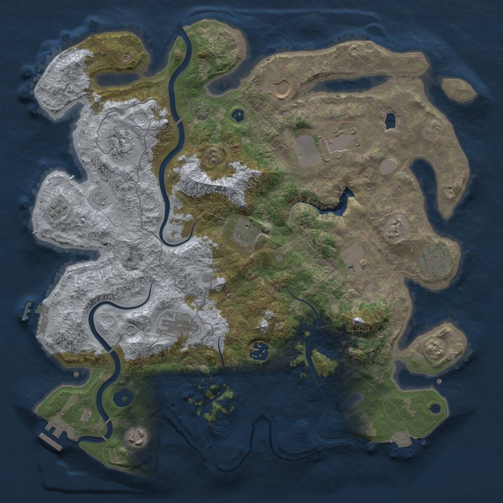 Rust Map: Procedural Map, Size: 4000, Seed: 56375, 16 Monuments