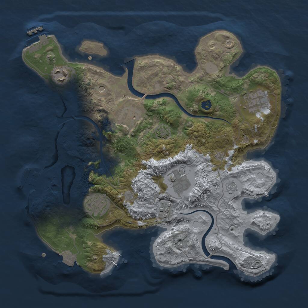 Rust Map: Procedural Map, Size: 3000, Seed: 403640569, 12 Monuments
