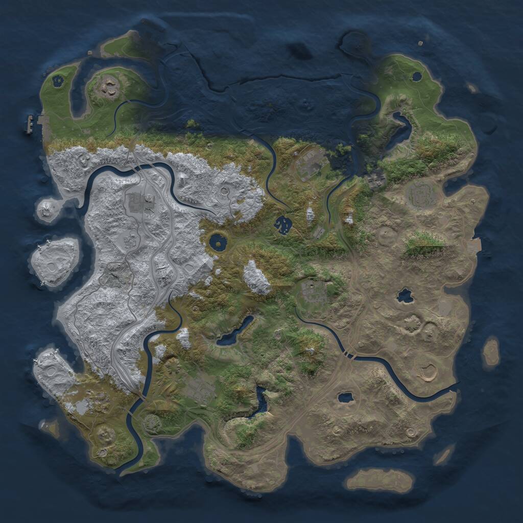 Rust Map: Procedural Map, Size: 4500, Seed: 512321, 16 Monuments