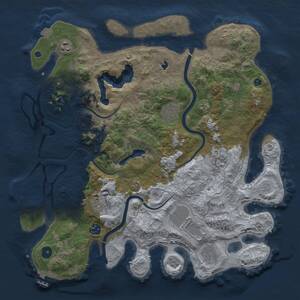 Thumbnail Rust Map: Procedural Map, Size: 4000, Seed: 405495261, 14 Monuments