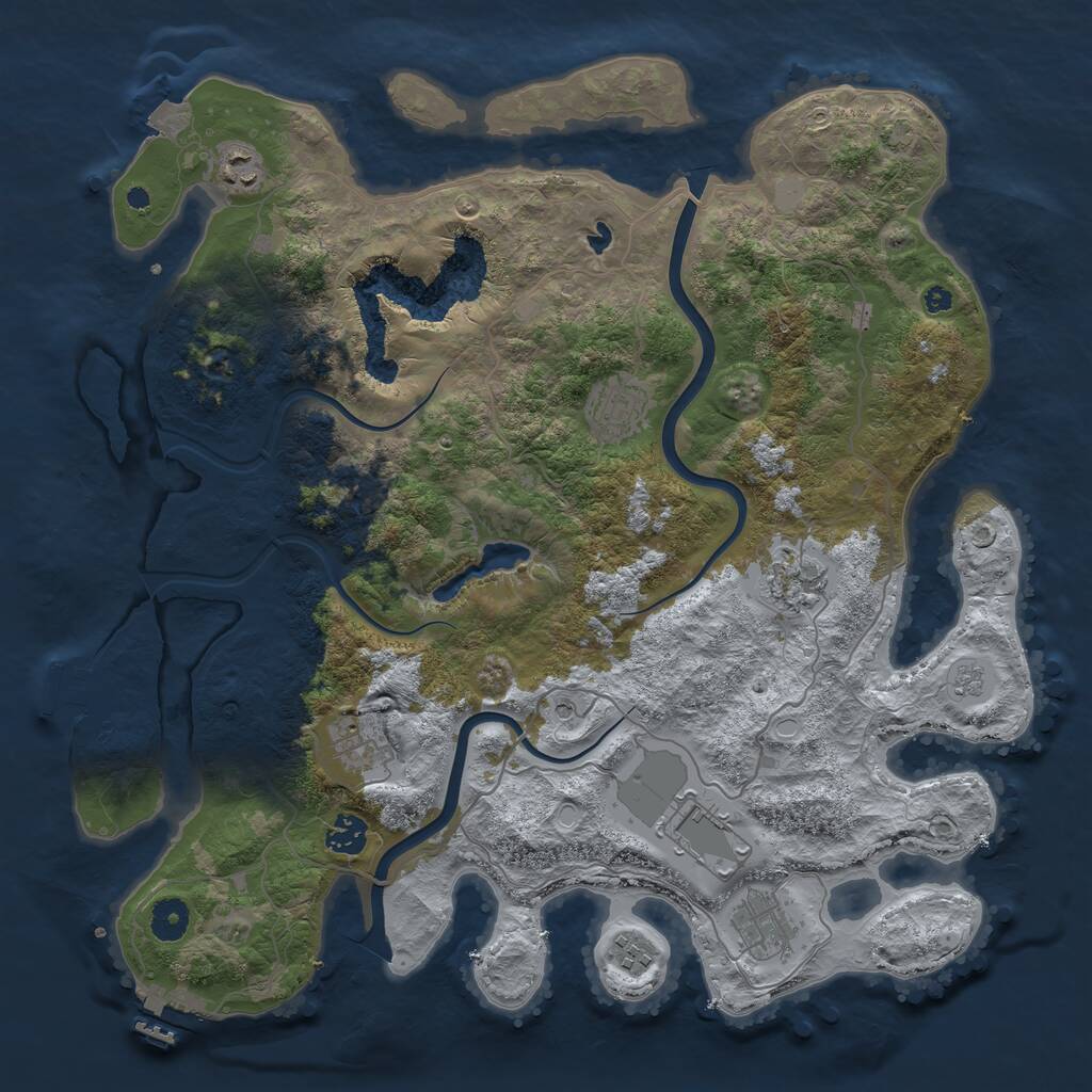 Rust Map: Procedural Map, Size: 4000, Seed: 405495261, 14 Monuments