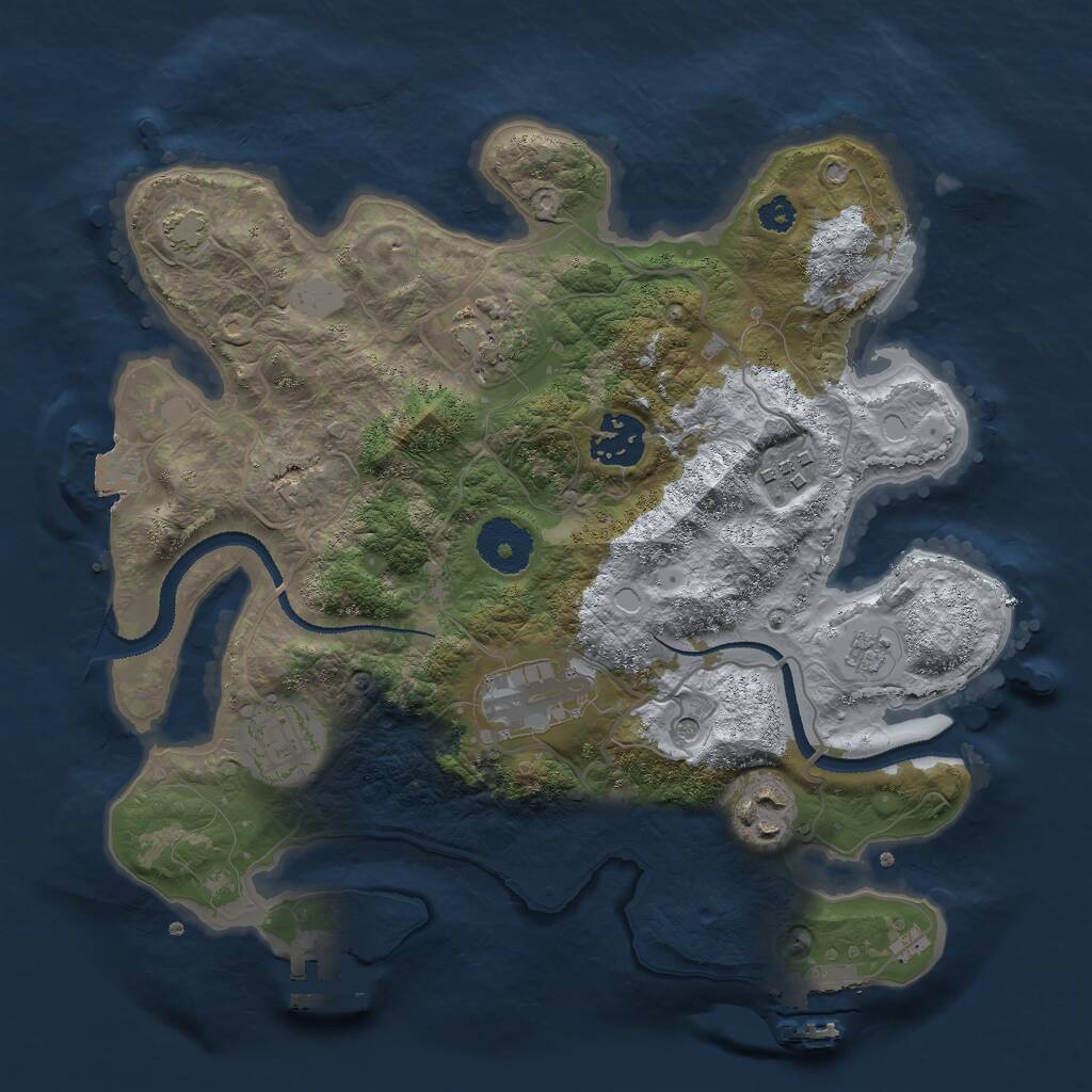 Rust Map: Procedural Map, Size: 3000, Seed: 49902, 12 Monuments