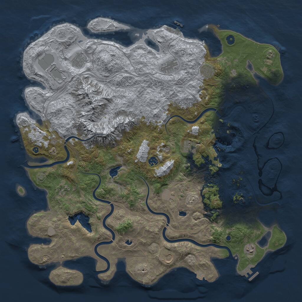 Rust Map: Procedural Map, Size: 5000, Seed: 249312065, 17 Monuments