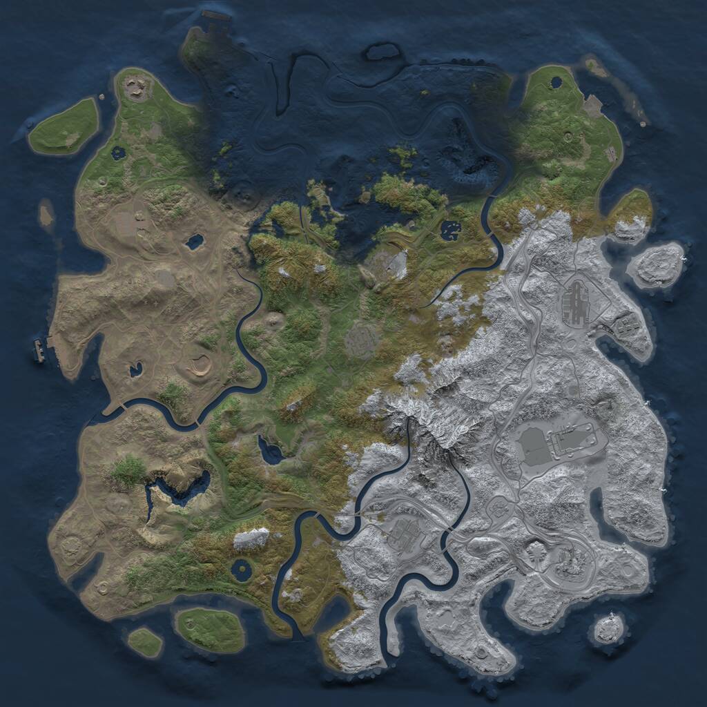 Rust Map: Procedural Map, Size: 5000, Seed: 300106951, 17 Monuments