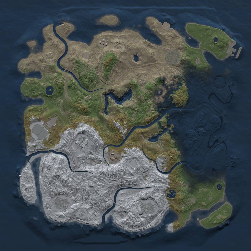 Rust Map: Procedural Map, Size: 4300, Seed: 1408084365, 15 Monuments
