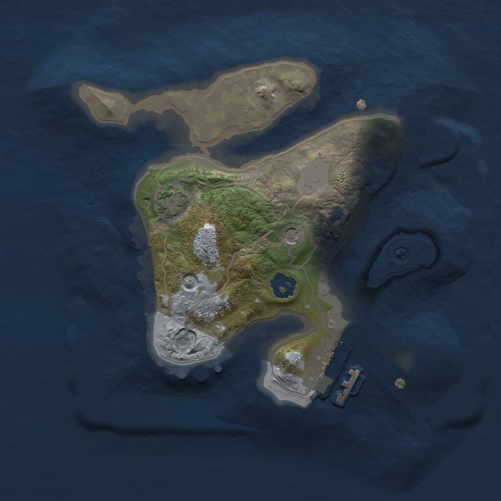 Rust Map: Procedural Map, Size: 2000, Seed: 36423, 4 Monuments
