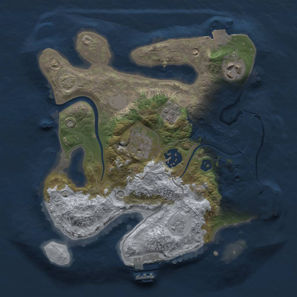 Rust Map: Procedural Map, Size: 2500, Seed: 856024239, 10 Monuments