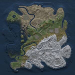 Thumbnail Rust Map: Procedural Map, Size: 3650, Seed: 2098629599, 17 Monuments