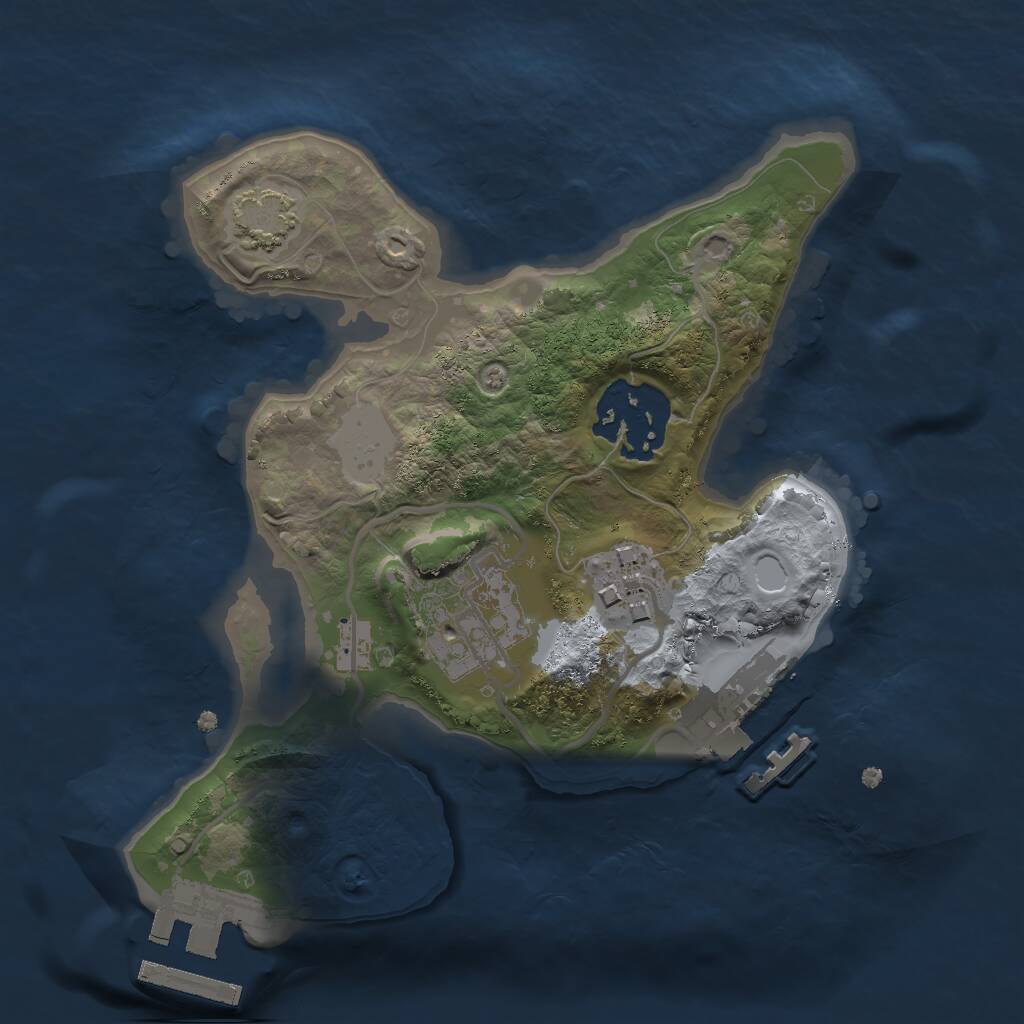 Rust Map: Procedural Map, Size: 2000, Seed: 1907785054, 7 Monuments
