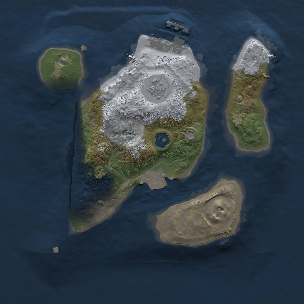 Rust Map: Procedural Map, Size: 2000, Seed: 22052026, 3 Monuments