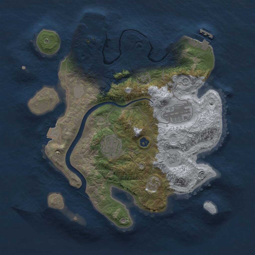 Rust Map: Procedural Map, Size: 2750, Seed: 6767576, 8 Monuments