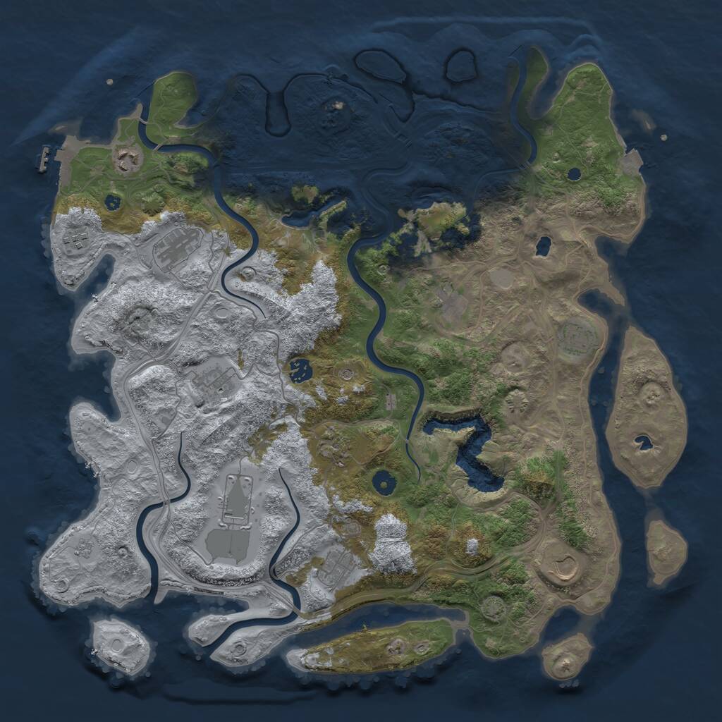 Rust Map: Procedural Map, Size: 4500, Seed: 56450, 16 Monuments