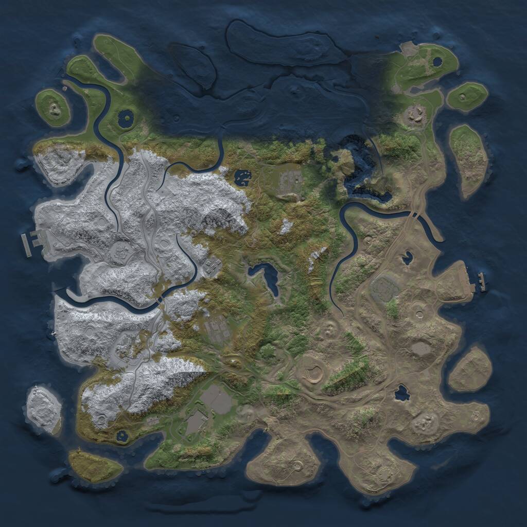 Rust Map: Procedural Map, Size: 4500, Seed: 38129, 15 Monuments