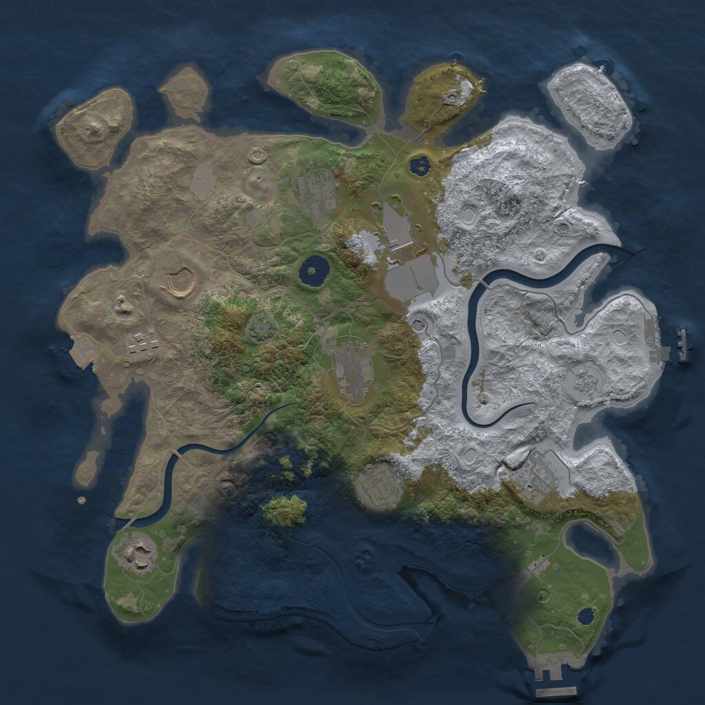 Rust Map: Procedural Map, Size: 3500, Seed: 1580064552, 14 Monuments