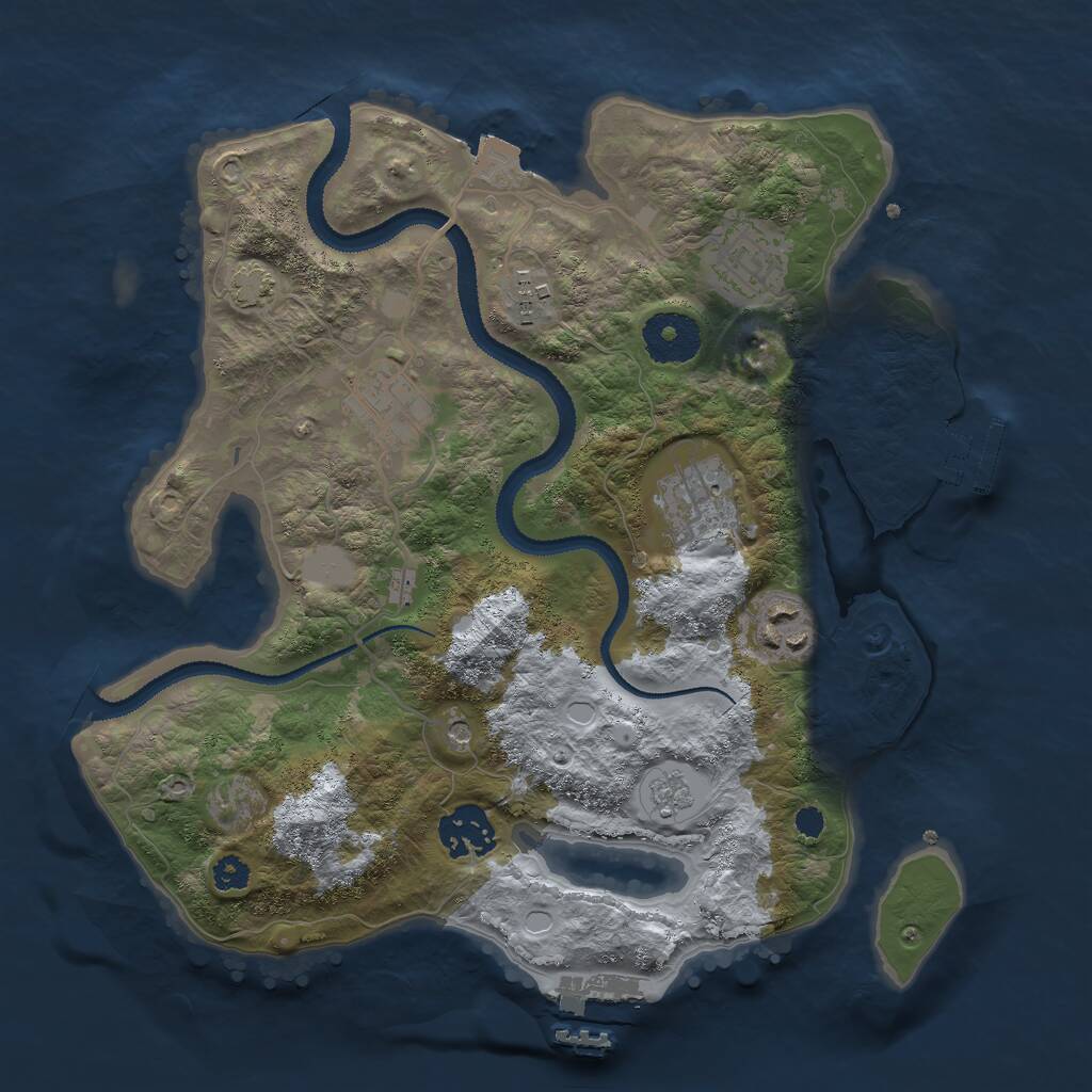 Rust Map: Procedural Map, Size: 3000, Seed: 72779, 12 Monuments