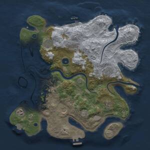 Thumbnail Rust Map: Procedural Map, Size: 3500, Seed: 1673325112, 13 Monuments