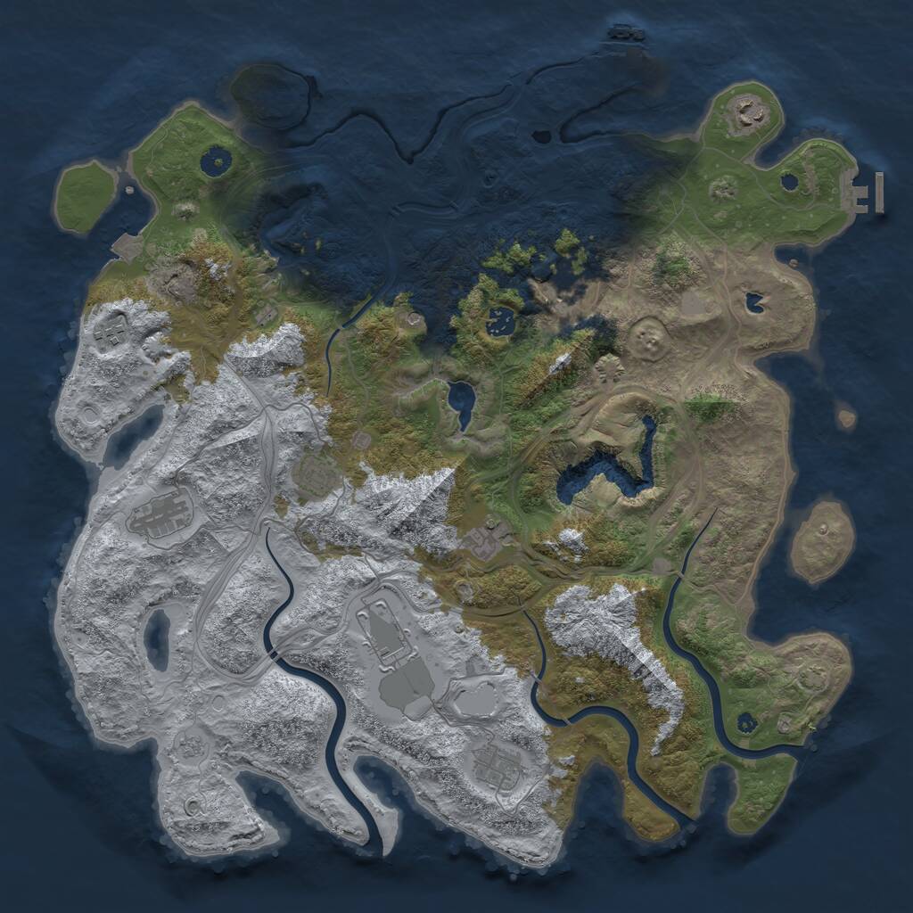 Rust Map: Procedural Map, Size: 4500, Seed: 761713477, 15 Monuments