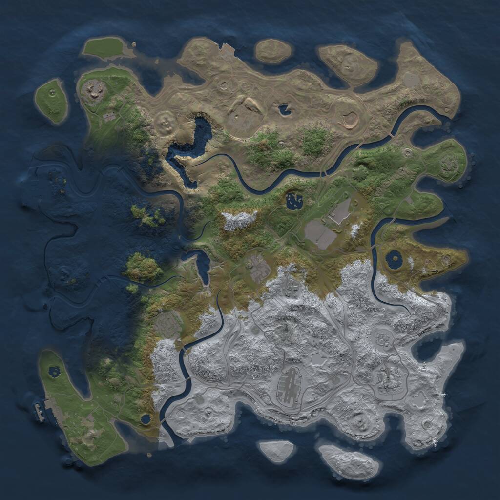 Rust Map: Procedural Map, Size: 4250, Seed: 866748798, 16 Monuments