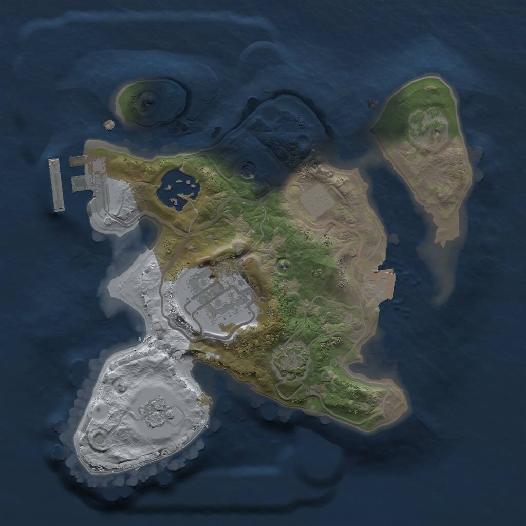 Rust Map: Procedural Map, Size: 2000, Seed: 24232, 7 Monuments