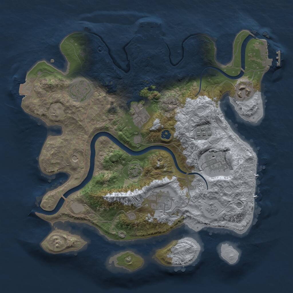 Rust Map: Procedural Map, Size: 3000, Seed: 98056646, 12 Monuments