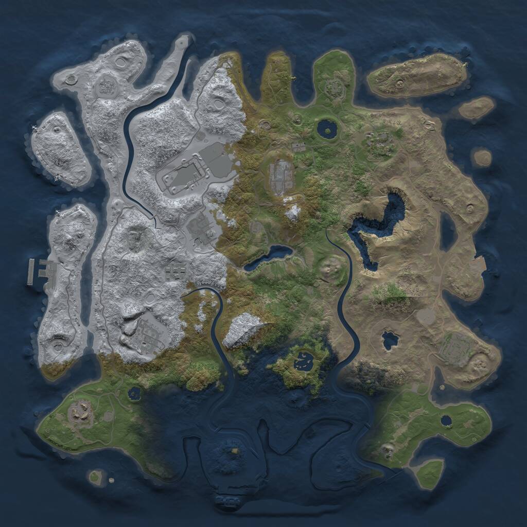 Rust Map: Procedural Map, Size: 4000, Seed: 1978029669, 15 Monuments