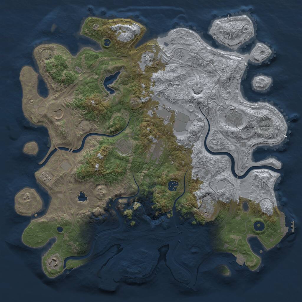Rust Map: Procedural Map, Size: 4250, Seed: 486176585, 16 Monuments