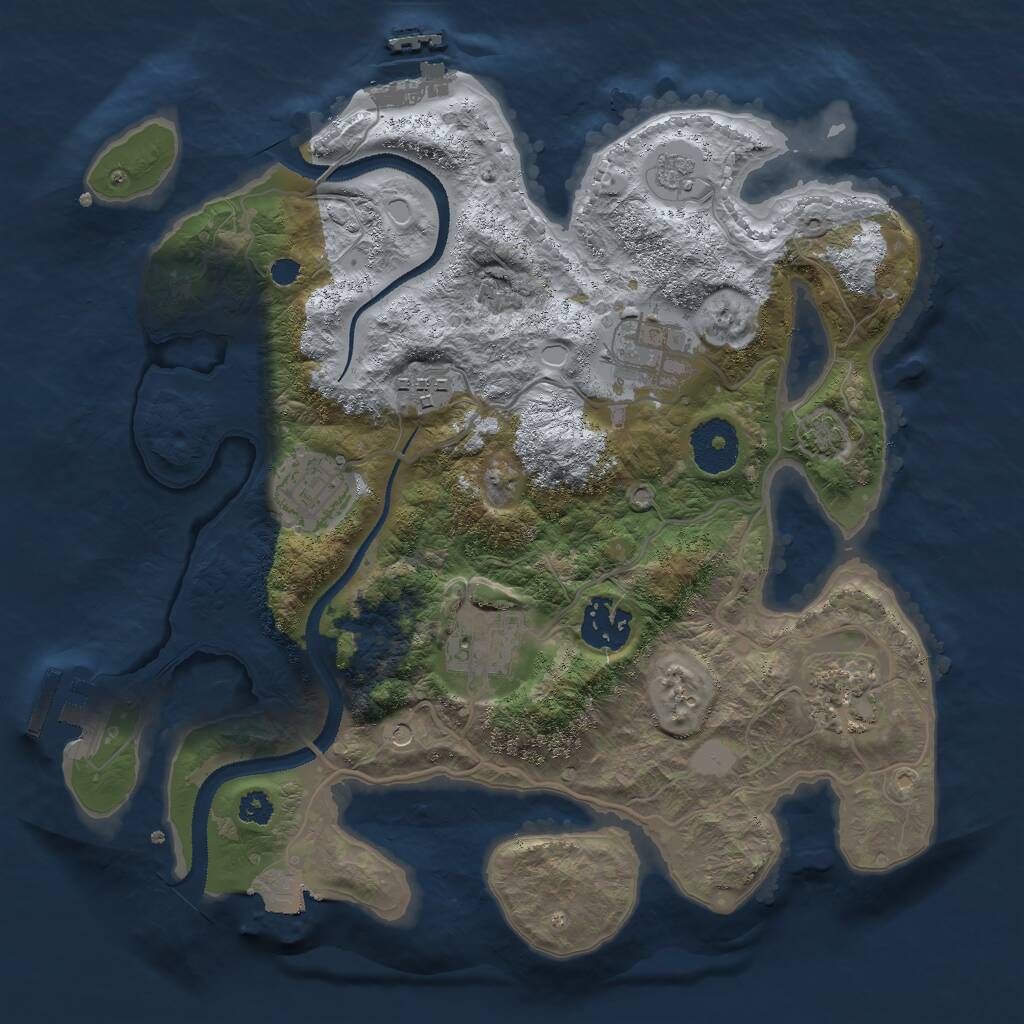 Rust Map: Procedural Map, Size: 3000, Seed: 89105691, 12 Monuments