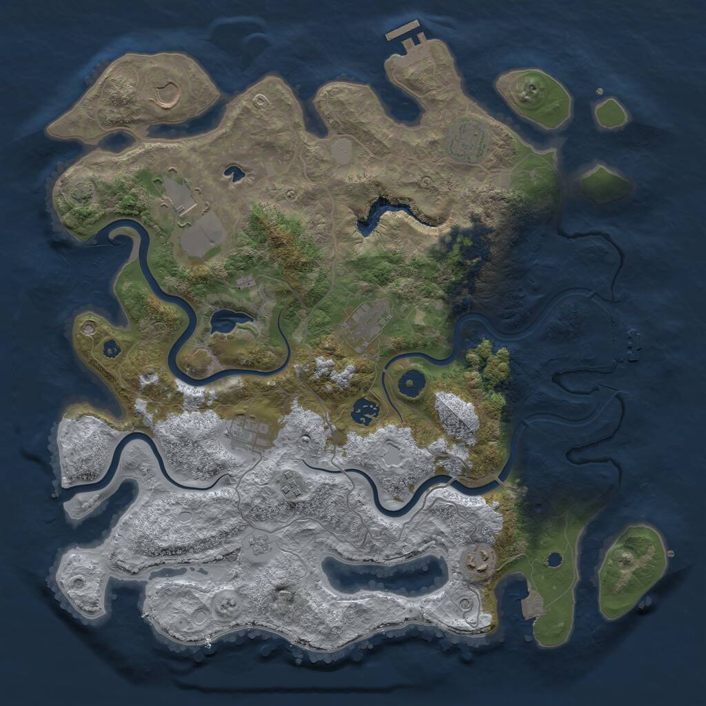 Rust Map: Procedural Map, Size: 4000, Seed: 67388918, 14 Monuments