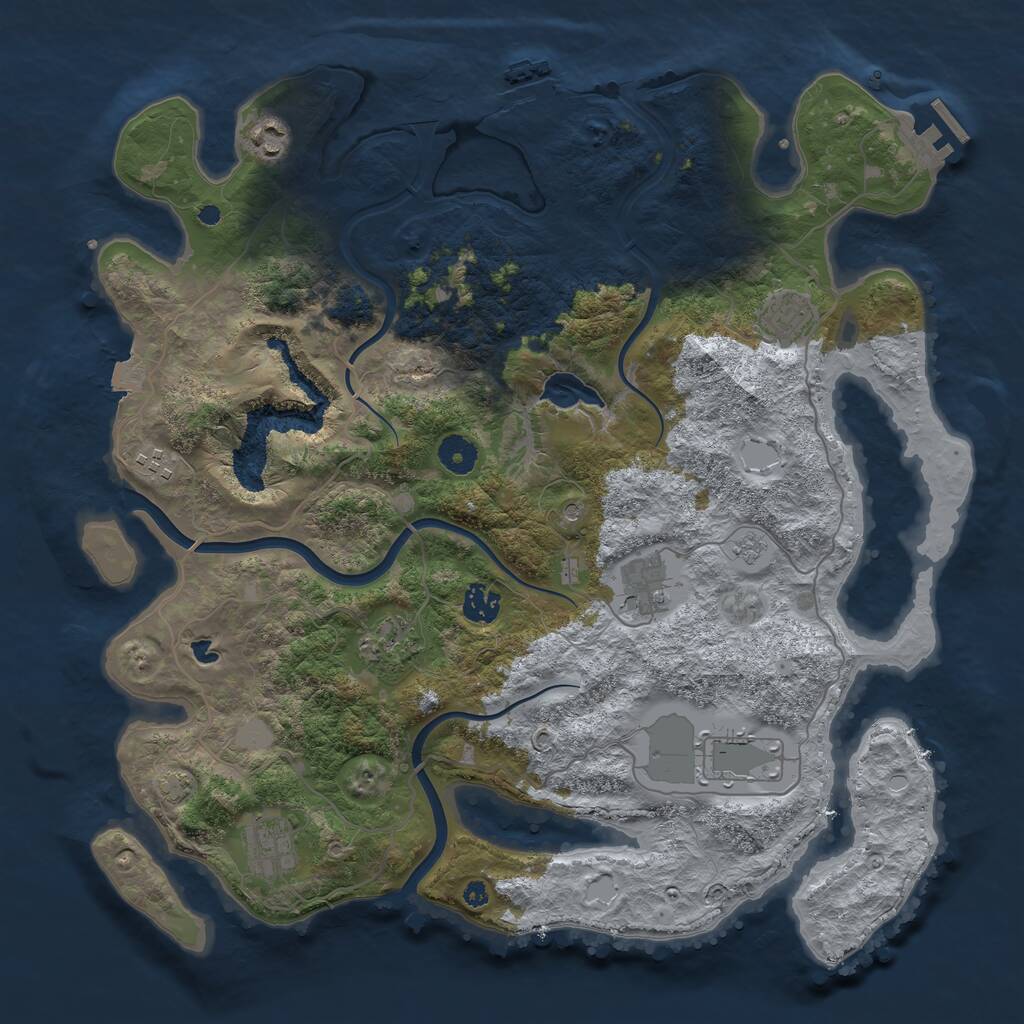 Rust Map: Procedural Map, Size: 4000, Seed: 86931416, 14 Monuments