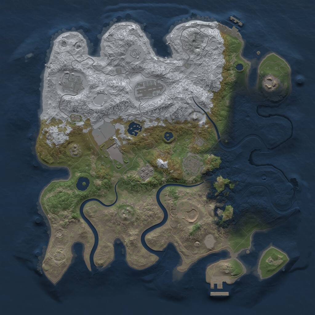 Rust Map: Procedural Map, Size: 3500, Seed: 1431309101, 14 Monuments
