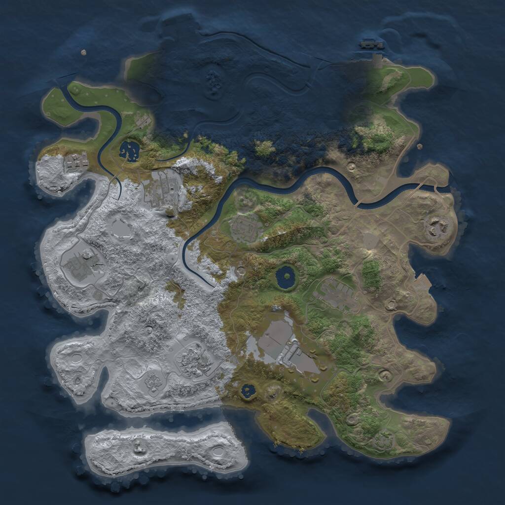 Rust Map: Procedural Map, Size: 3600, Seed: 1275811979, 15 Monuments