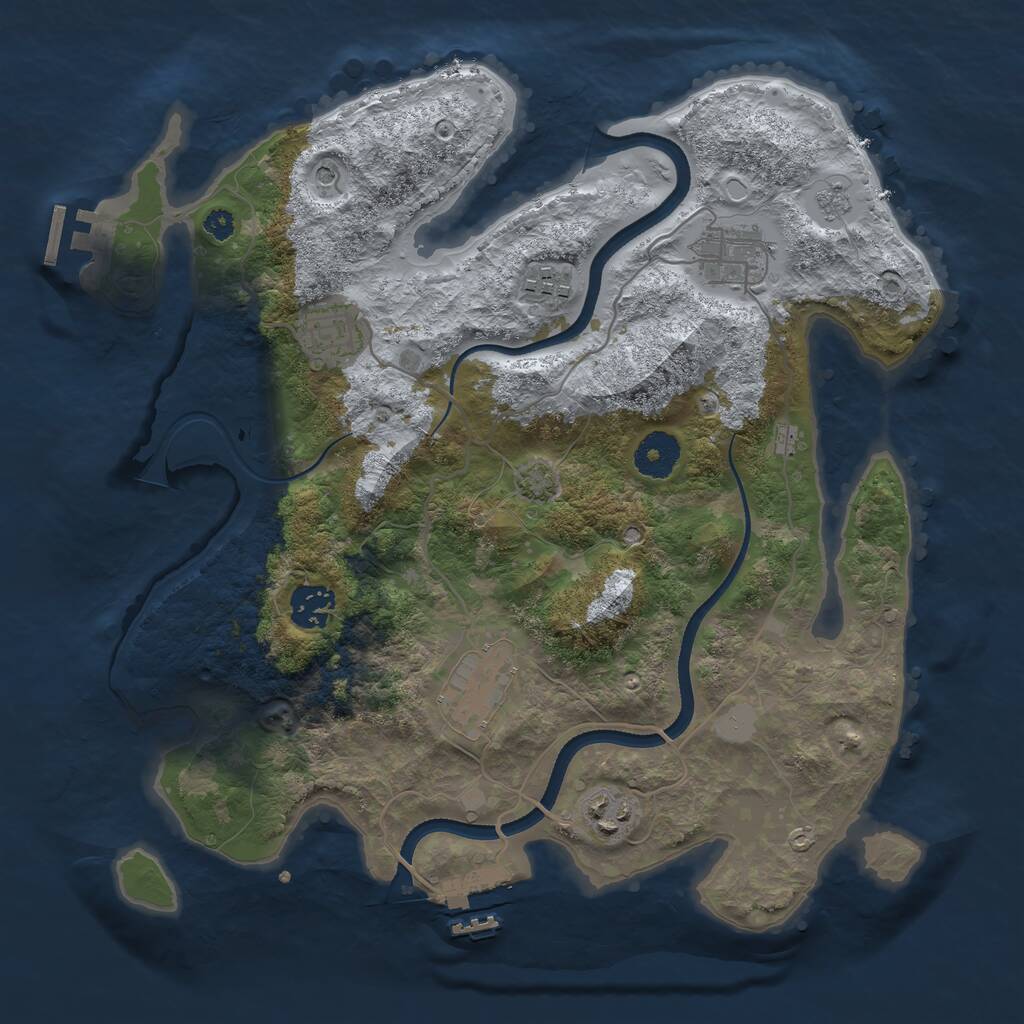 Rust Map: Procedural Map, Size: 3400, Seed: 282250581, 12 Monuments