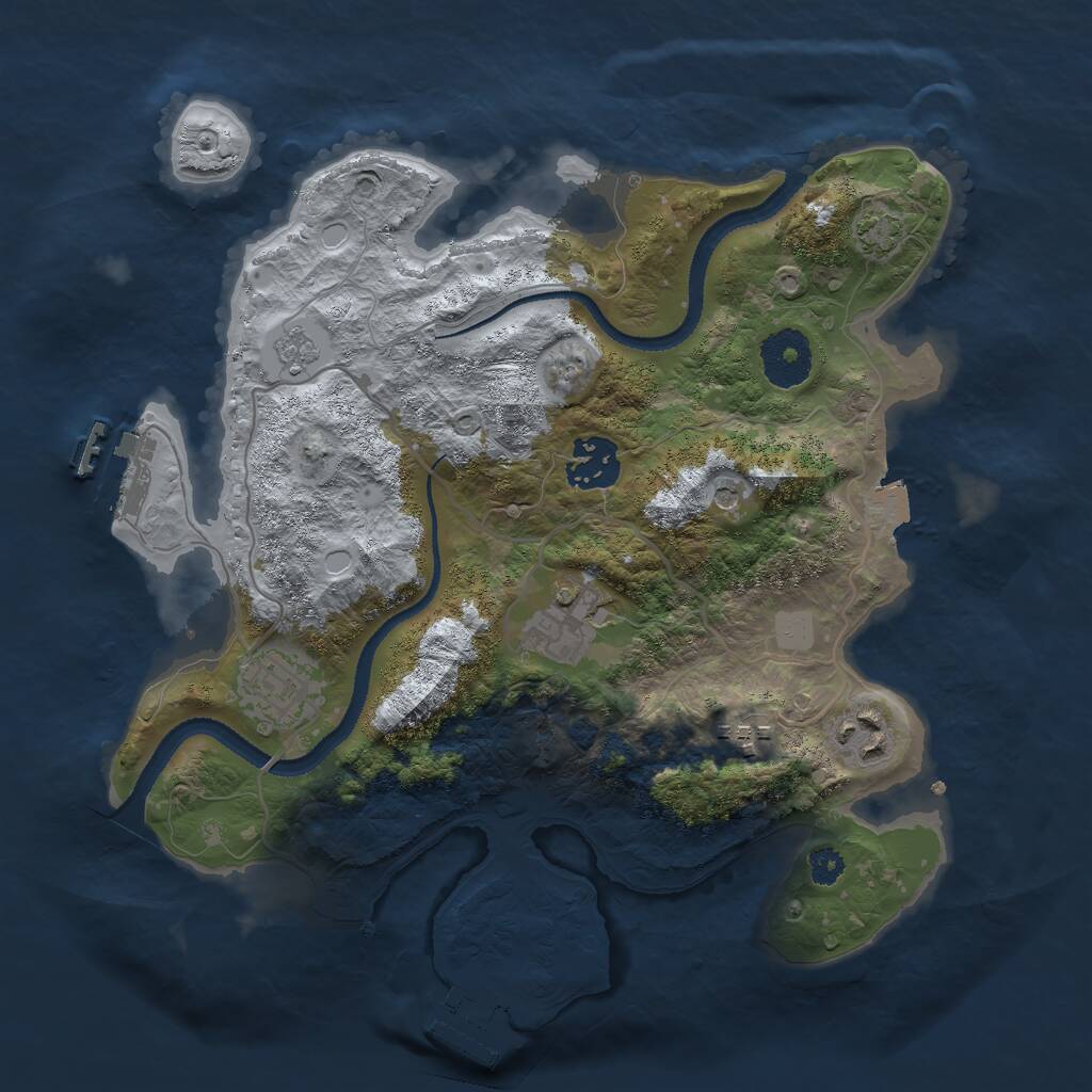 Rust Map: Procedural Map, Size: 3000, Seed: 73314, 11 Monuments