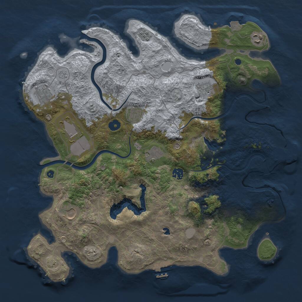 Rust Map: Procedural Map, Size: 4000, Seed: 187943511, 15 Monuments