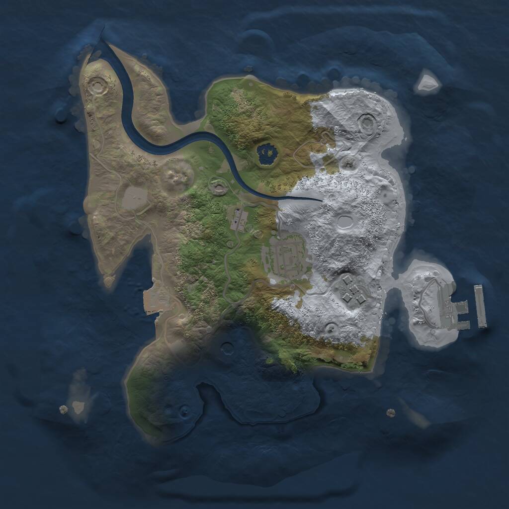 Rust Map: Procedural Map, Size: 2400, Seed: 78345654, 5 Monuments