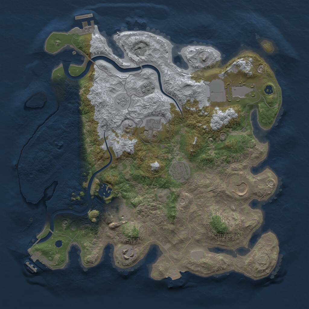 Rust Map: Procedural Map, Size: 3500, Seed: 2003045251, 14 Monuments
