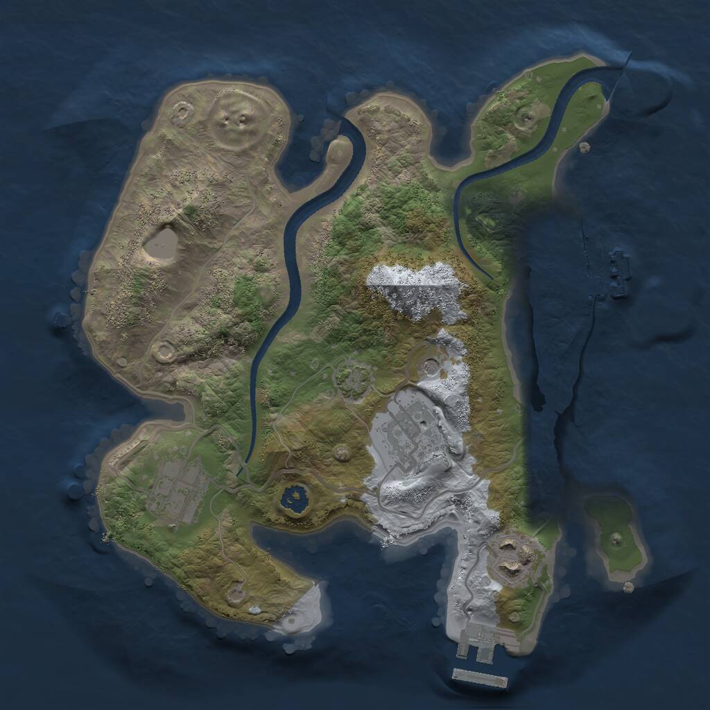 Rust Map: Procedural Map, Size: 2600, Seed: 17396, 8 Monuments