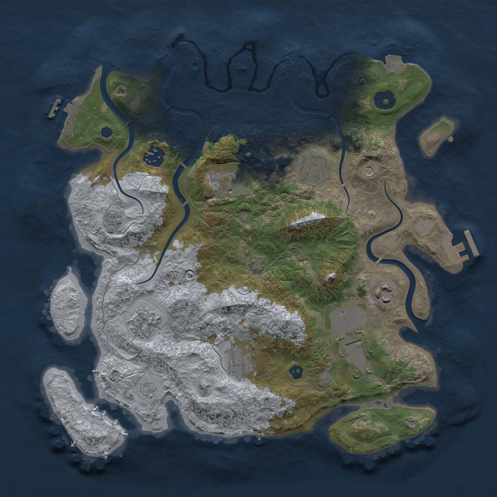 Rust Map: Procedural Map, Size: 3600, Seed: 563362304, 14 Monuments