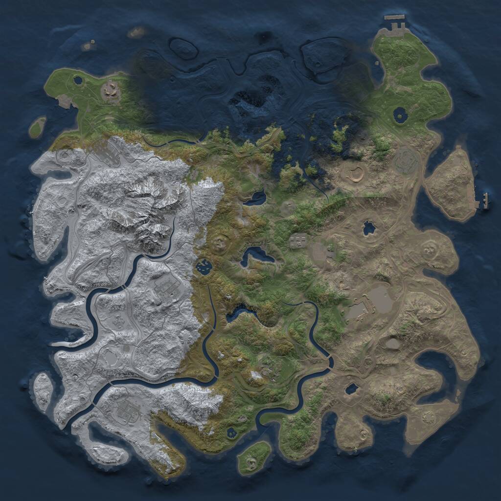 Rust Map: Procedural Map, Size: 5000, Seed: 269741872, 17 Monuments