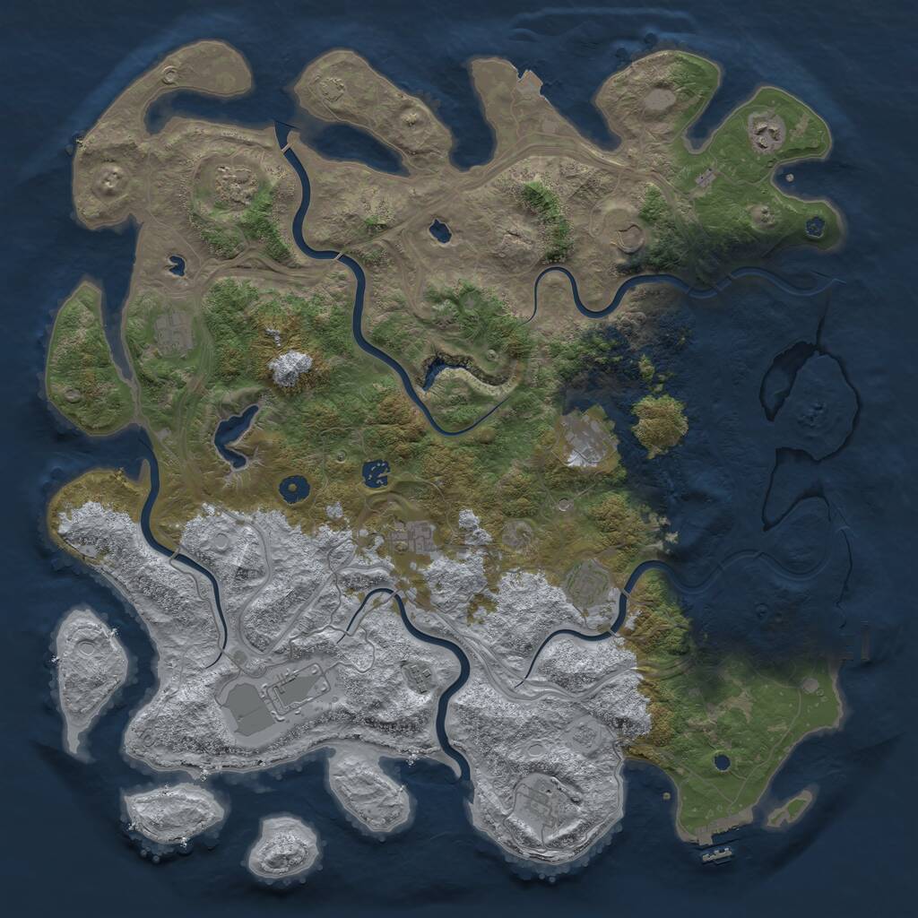 Rust Map: Procedural Map, Size: 4800, Seed: 6653731, 17 Monuments