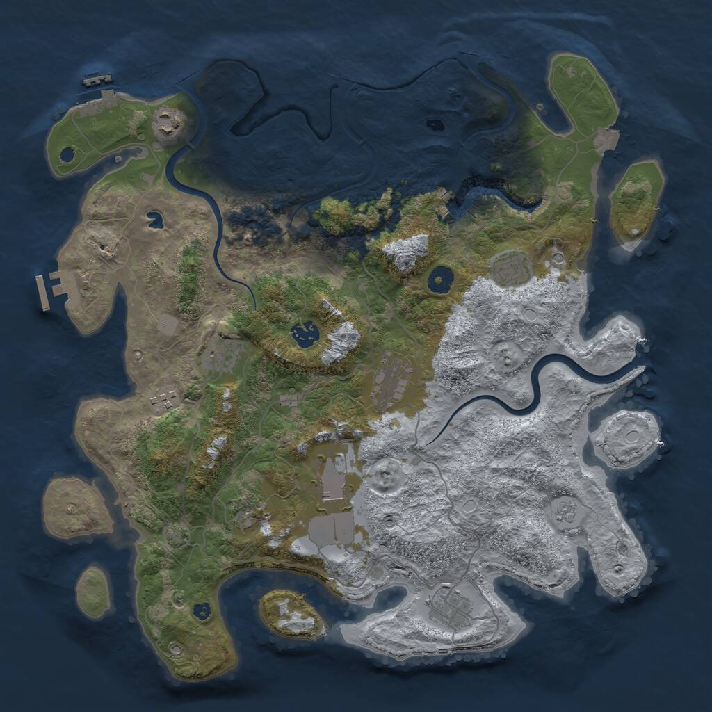 Rust Map: Procedural Map, Size: 4000, Seed: 475999019, 15 Monuments