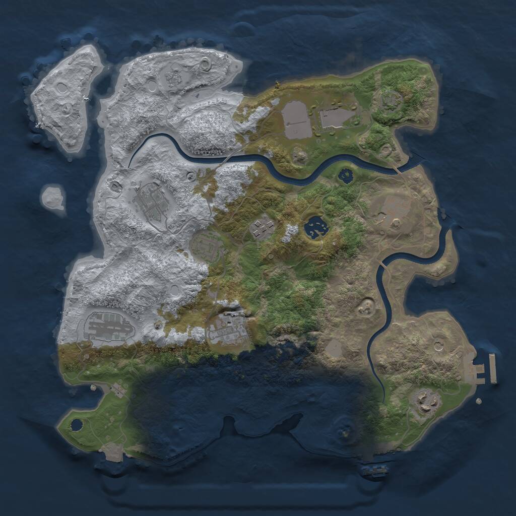 Rust Map: Procedural Map, Size: 3500, Seed: 230970, 15 Monuments