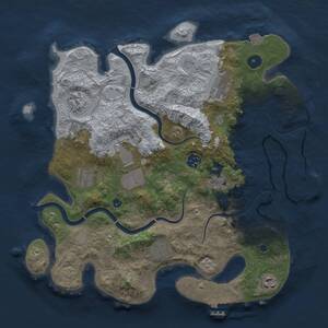 Thumbnail Rust Map: Procedural Map, Size: 3600, Seed: 288167, 15 Monuments