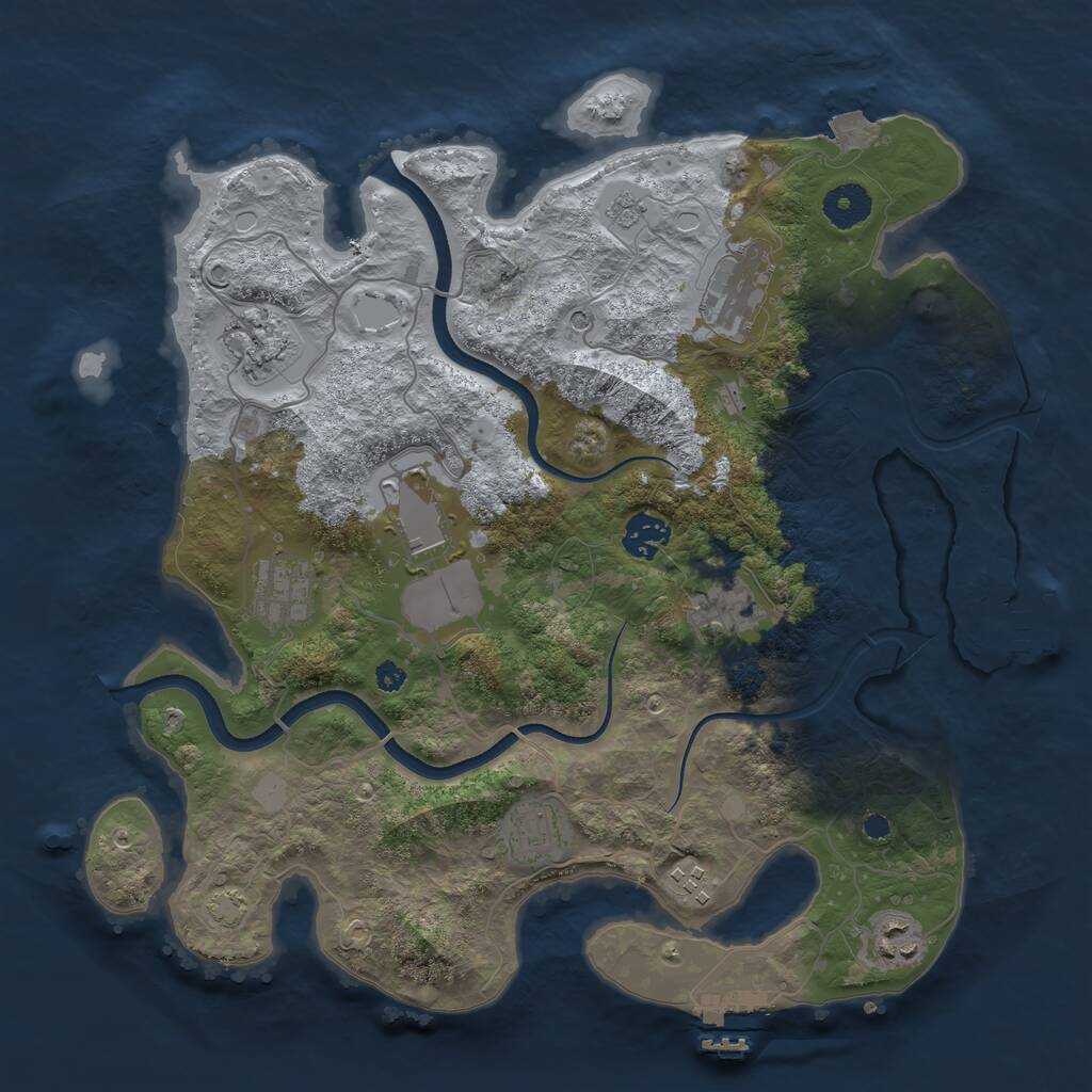 Rust Map: Procedural Map, Size: 3600, Seed: 288167, 15 Monuments