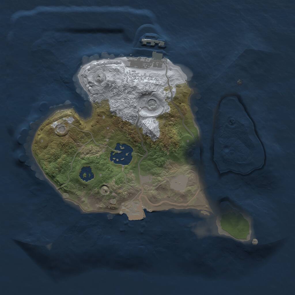 Rust Map: Procedural Map, Size: 2000, Seed: 1789082327, 4 Monuments