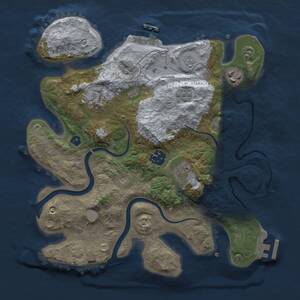 Thumbnail Rust Map: Procedural Map, Size: 3000, Seed: 1927666381, 11 Monuments