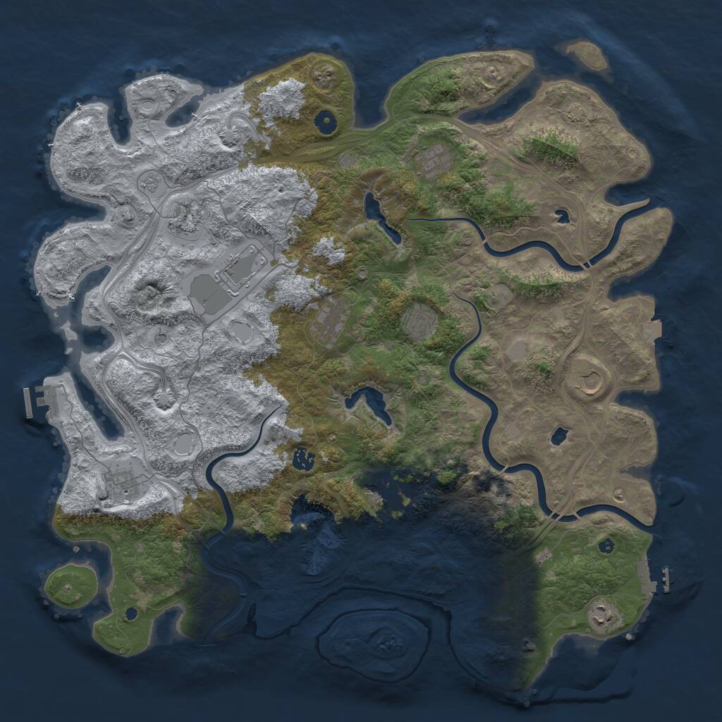 Rust Map: Procedural Map, Size: 4750, Seed: 1426554443, 17 Monuments