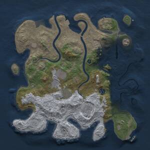 Thumbnail Rust Map: Procedural Map, Size: 3500, Seed: 1329734871, 12 Monuments